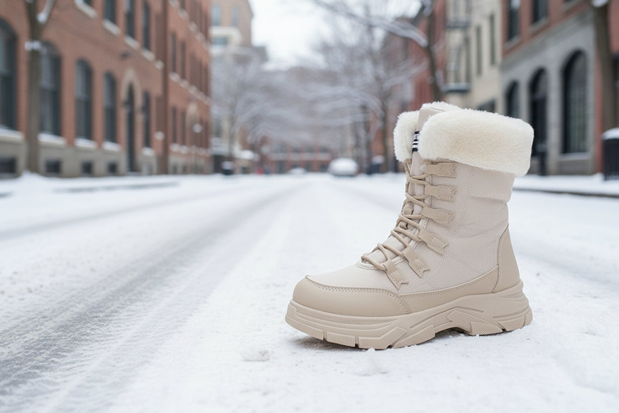 Women’s Fleece-Lined Chunky Sole Shoes – Warm Casual Winter Comfort Shoes FitiqueFit
