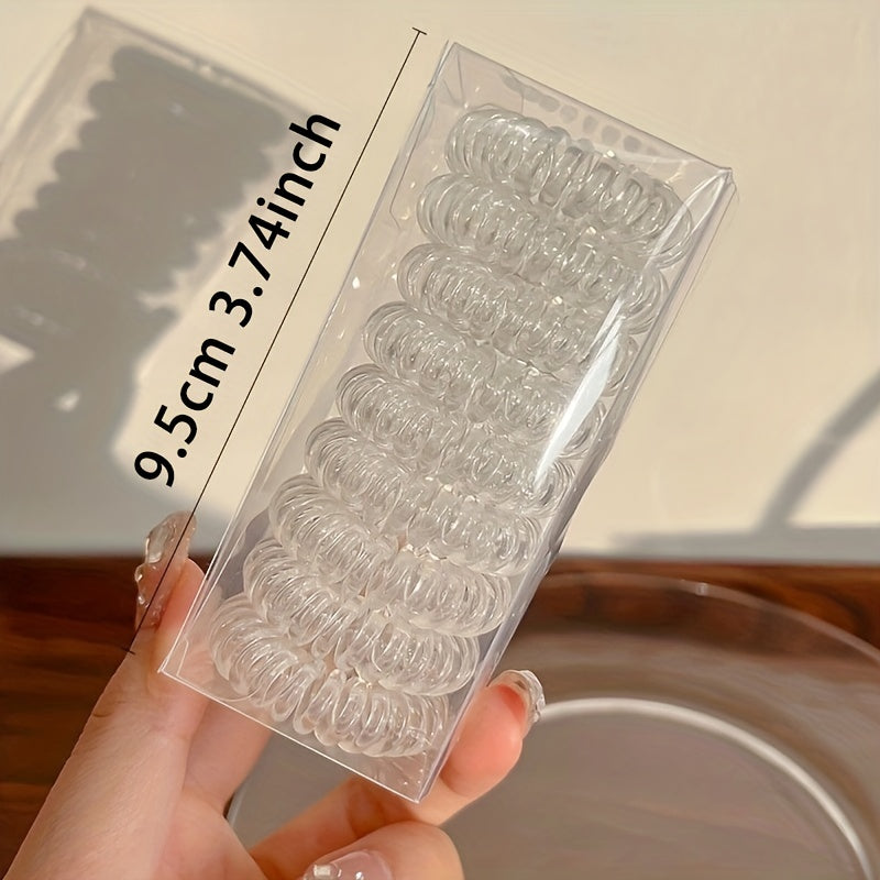 9 Pcs Spiral Hair Ties No Crease, Coil Hair Ties, Phone Cord Hair Ties, Women Ponytail Holder Elastics NovaCart