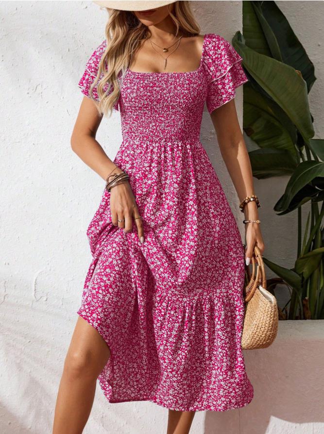 Plus Size Backless Midi Dress – Elegant Pleated Summer Party Dress FitiqueFit
