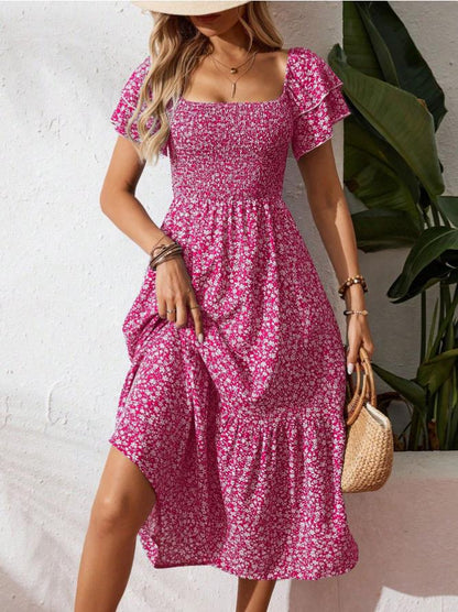 Plus Size Backless Midi Dress – Elegant Pleated Summer Party Dress FitiqueFit