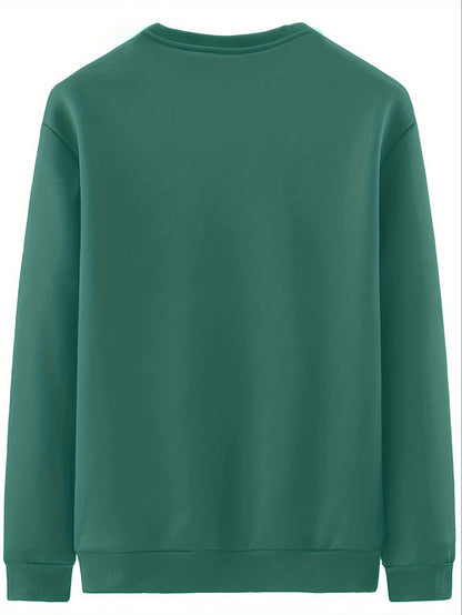 New Men's Casual Fashionable Solid Color Crew Neck Sweatshirts For Autumn And Winter NovaCart