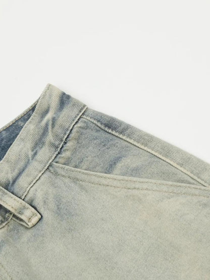Men's Washed Multi-Pocket Straight Cargo Jeans New Era Fashion LLc
