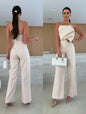 Candy-Colored Bodycon Halterneck Backless High-Waist Wide-Leg Jumpsuit FitiqueFit