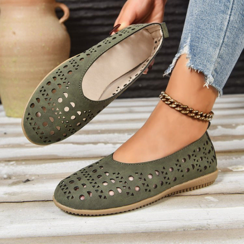 Women's Chunky Heel Wedge Pumps – Wide Size Full-Grain Leather FitiqueFit