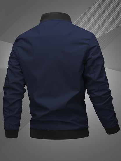 Men'S Letter Embroidered Casual Bomber Jacket, Mens Winter Jackets And Coats, Fridays Items, Mens Gifts Ideas, Gifts for Men, Thermal Wear for Men, Christmas Gifts, Suitable for Everyday Life, Home, Outdoor, Work, And Leisure NovaCart