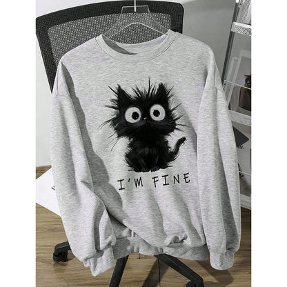 Women's Cute Kitten Graphic Sweatshirt FitiqueFit