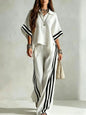Women's Short-Sleeve Shirt & Loose Pants Two-Piece Set FitiqueFit