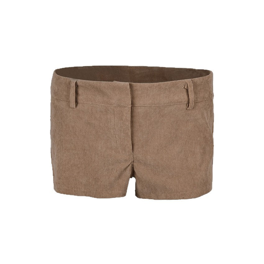 Women's Low-Rise Straight-Leg Corduroy Shorts FitiqueFit