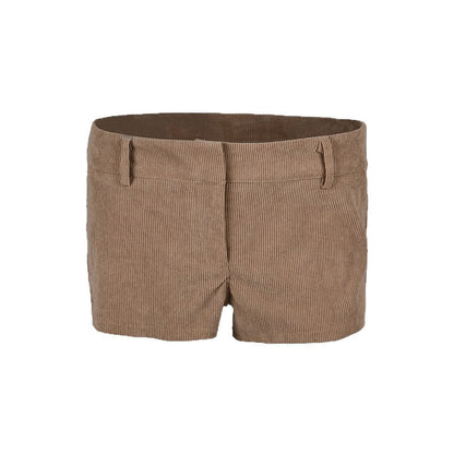 Women's Low-Rise Straight-Leg Corduroy Shorts FitiqueFit