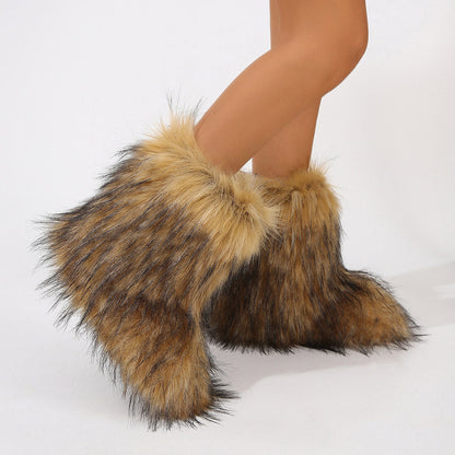 Stylish Personalized Winter Boots For Women - Adorable Spicy Girl Mid-Length Snow Boots, Cozy And Warm See size chart under “more details” The Fashion Celestial