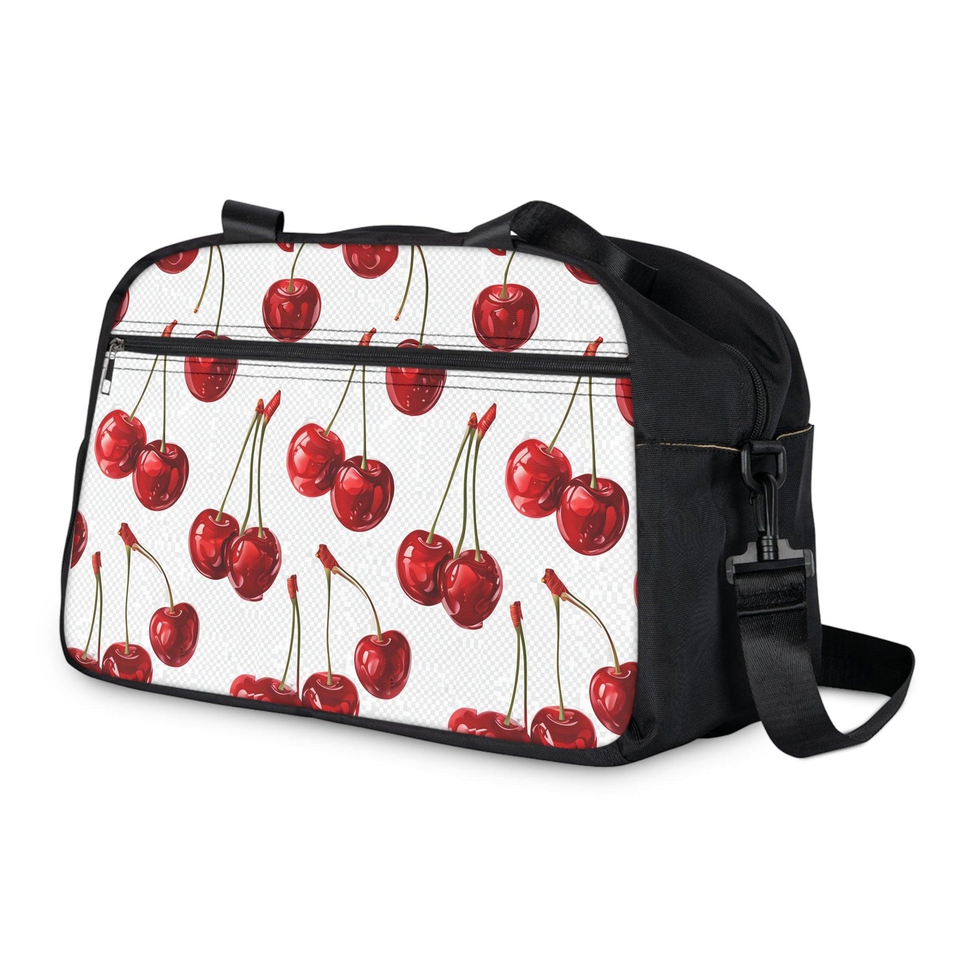 Sweet & Stylish  Womens White Cherry Print Fitness Handbag Country in My Heart