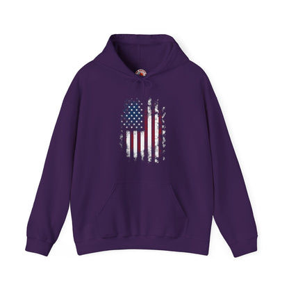 Distressed American Flag Hooded Sweatshirt The Devil's Pickle