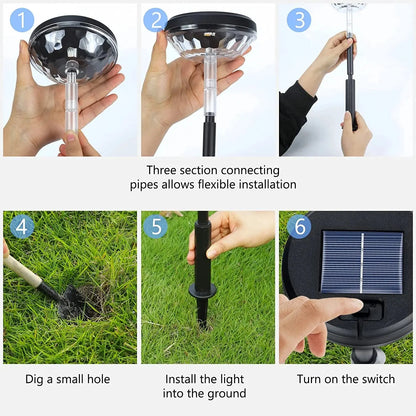 Transform Your Outdoor Space with Rirool's 6 Pack Dual Mode Waterproof Solar Pathway Lights - Illuminate Your Walkway, Garden, and Patio in Stunning White & Multi-Color!