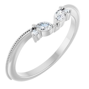 14K White 1/8 CTW Lab-Grown Diamond Contour Band Ethereal Legacy Boutiques