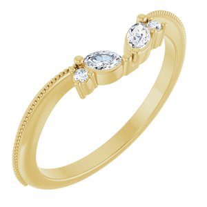 14K Yellow 1/8 CTW Lab-Grown Diamond Contour Band Ethereal Legacy Boutiques