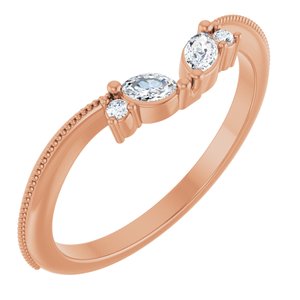 14K Rose 1/8 CTW Lab-Grown Diamond Contour Band Ethereal Legacy Boutiques