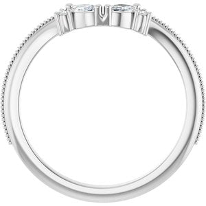 14K White 1/8 CTW Lab-Grown Diamond Contour Band Ethereal Legacy Boutiques