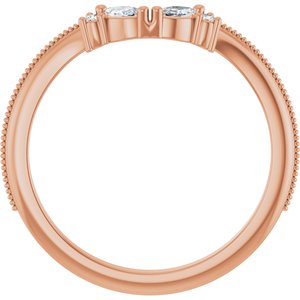 14K Rose 1/8 CTW Lab-Grown Diamond Contour Band Ethereal Legacy Boutiques