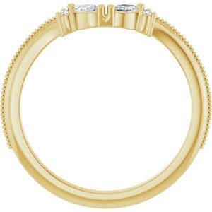 14K Yellow 1/8 CTW Lab-Grown Diamond Contour Band Ethereal Legacy Boutiques