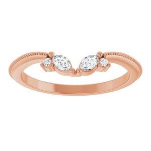 14K Rose 1/8 CTW Lab-Grown Diamond Contour Band Ethereal Legacy Boutiques