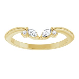 14K Yellow 1/8 CTW Lab-Grown Diamond Contour Band Ethereal Legacy Boutiques