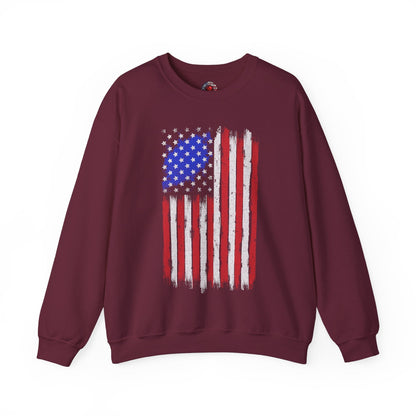 Tattered American Flag Crewneck Sweatshirt The Devil's Pickle