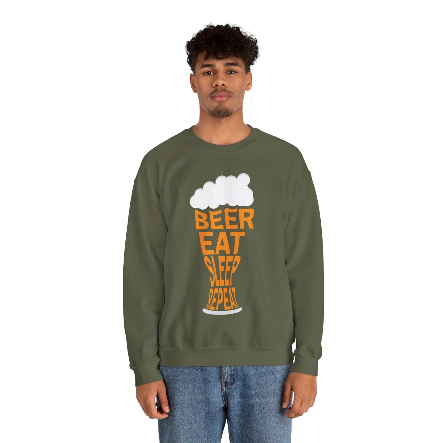 Beer Eat Sleep Repeat Crewneck Sweatshirt The Devil's Pickle