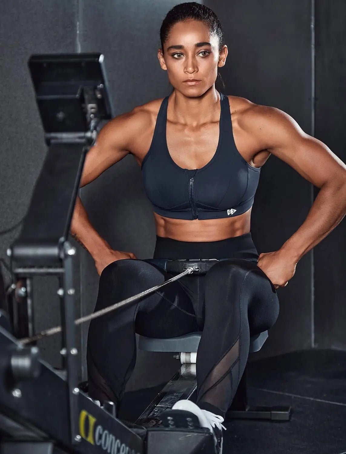 Zip Front Sports Bra - High Impact Sports Bras for Women plus Size Workout Fitness Running