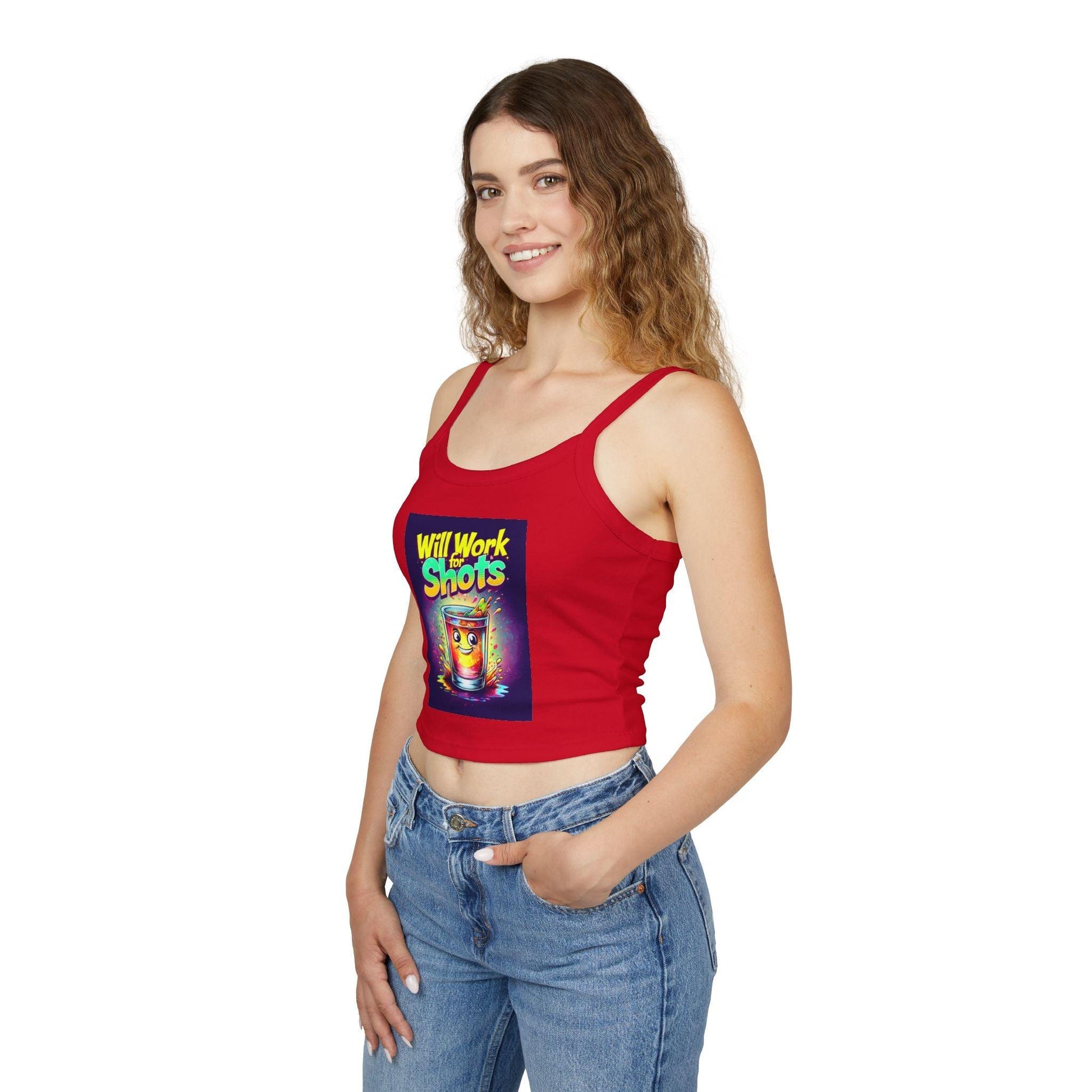 Will Work for Shots Womens Spaghetti Strap Tank Top Country in My Heart
