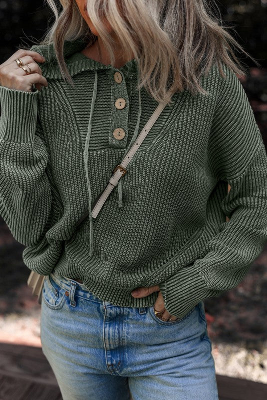 Sofioya Knit Drawstring Hooded Sweater Shop Style & More | Fresh Looks, Everyday Deals & Free Shipping