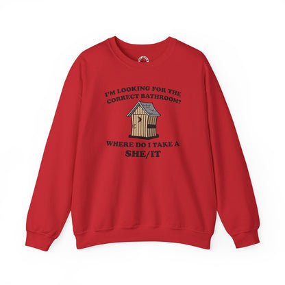I'm Looking For The Correct Bathroom Crewneck Sweatshirt The Devil's Pickle