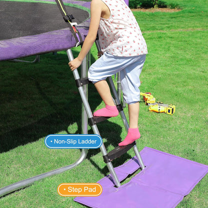 1500LBS Weight Capacity No-Gap Design 16 15 14 12FT Trampoline for Kids with Safety Enclosure Net Outdoor Backyards Trampolines with Non-Slip Ladder for Children Adults Family