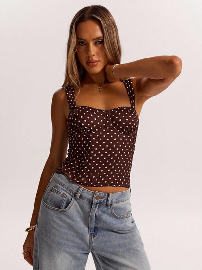 Women’s Polka Dot Underwire Camisole – Party & Date Night Top FitiqueFit
