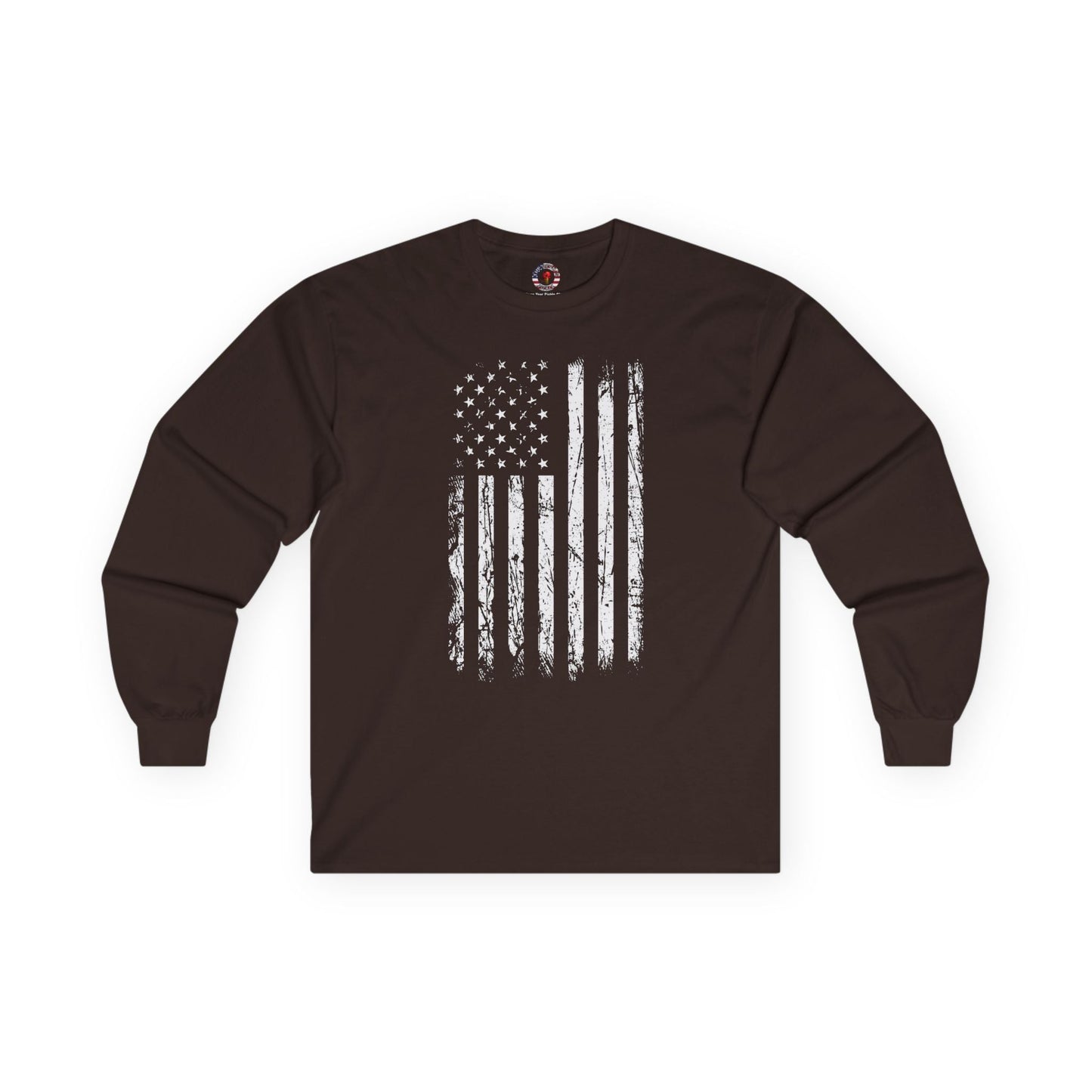 American Grunge Flag Long Sleeve Tee The Devil's Pickle