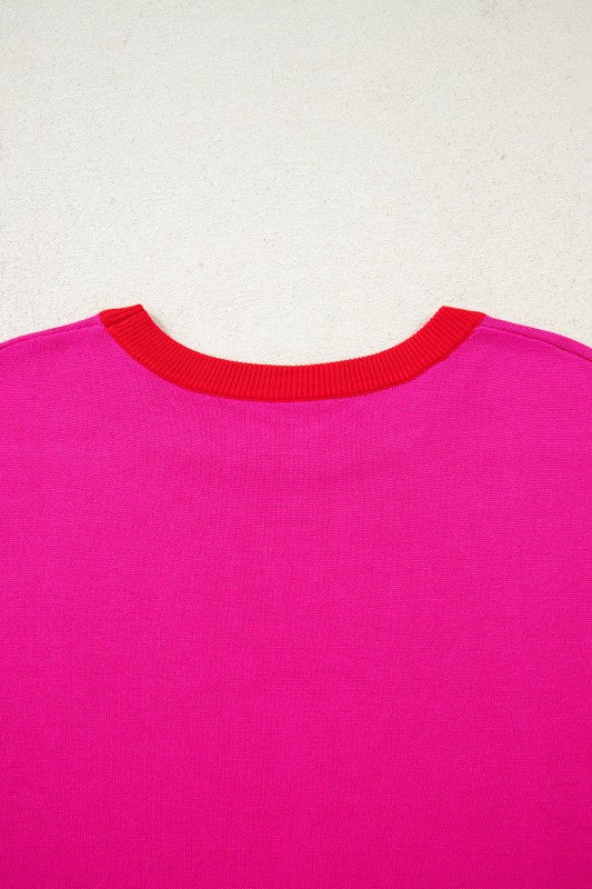 Contrast Trim Crewneck Short Sleeve Sweater Shop Style & More | Fresh Looks, Everyday Deals & Free Shipping