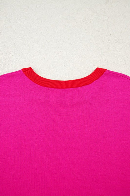 Contrast Trim Crewneck Short Sleeve Sweater Shop Style & More | Fresh Looks, Everyday Deals & Free Shipping
