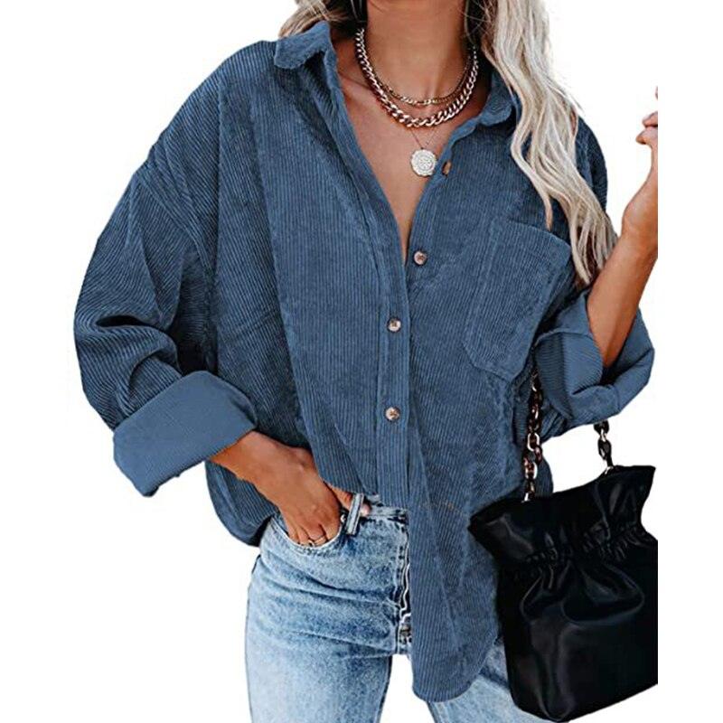 Corduroy Country Chic Shirt – Stylish Single-Breasted Cowgirl Shirt Country in My Heart