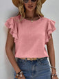 Denise Ruffle Cap Sleeve Blouse- SnagBag