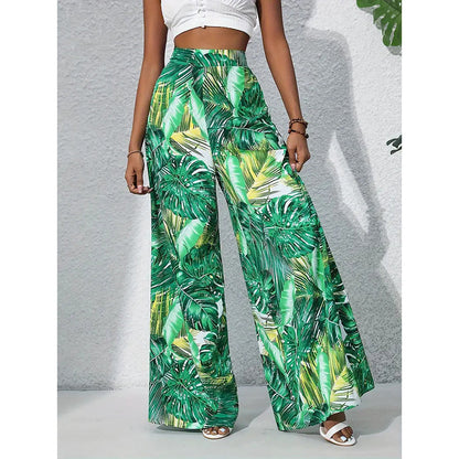 Women’s Printed High‑Waist Wide‑Leg Palazzo Pants FitiqueFit