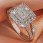 Large multi row white Synthetic Zirconia, fashionable, stylish, and atmospheric. Couples, lovers, gifts, wedding rings, Holiday Accessories, Couple Jewelry, Elegant Rings, Stylish Jewelry, Plated Rings, Highquality Finish, St NovaCart