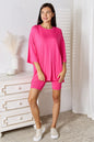 Basic Bae Full Size Soft Rayon Three-Quarter Sleeve Top and Shorts Set New Era Fashion LLc