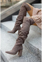 Fall Winter Fashion High Heel Pointed Toe Suede Women's Over-the-knee Boots See size chart under “more details” The Fashion Celestial