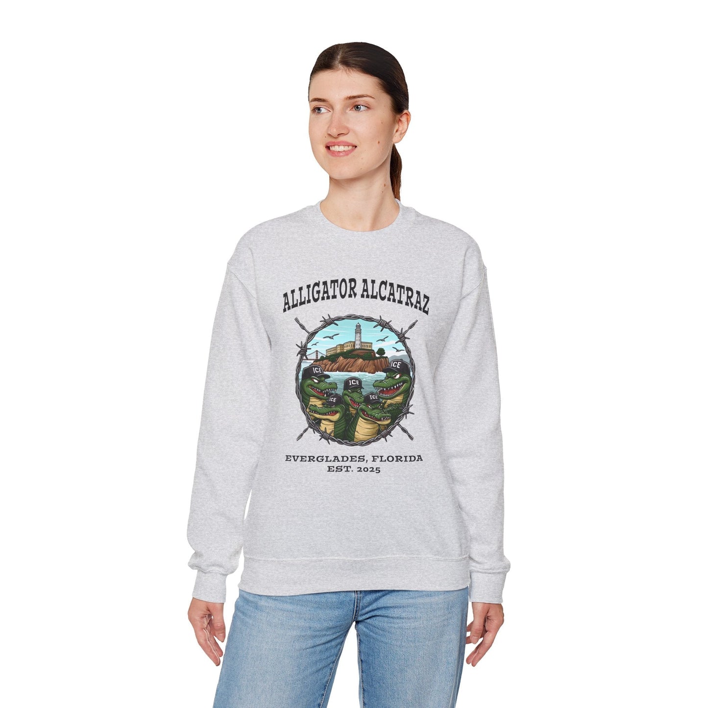 Alligator Alcatraz Crewneck Sweatshirt The Devil's Pickle