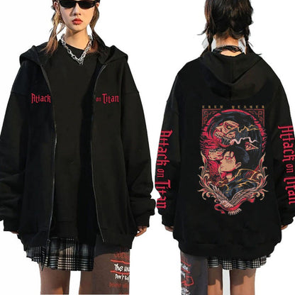 Printed Zipper Sweater Unisex Hoodie Coat FitiqueFit