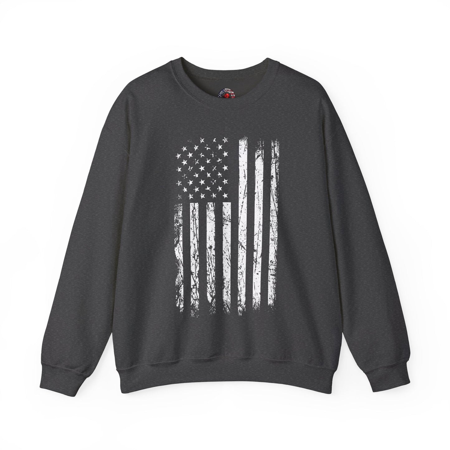 American Grunge Flag Crewneck Sweatshirt The Devil's Pickle