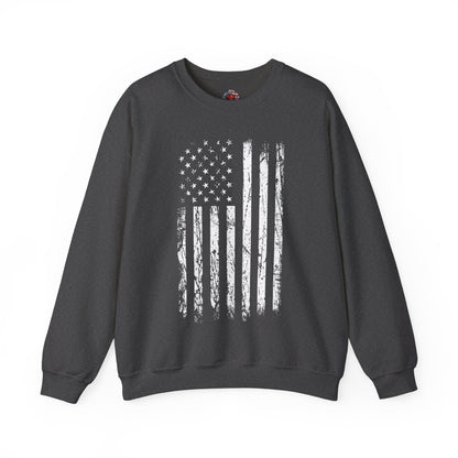 American Grunge Flag Crewneck Sweatshirt The Devil's Pickle