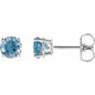 14K White 5 mm Natural Aquamarine Earrings Ethereal Legacy Boutiques