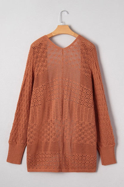Plus Size Solid Pointelle Knit Open Front Cardigan Shop Style & More | Fresh Looks, Everyday Deals & Free Shipping