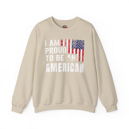 I Am Proud To Be An American Crewneck Sweatshirt The Devil's Pickle