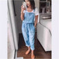 Women's Cotton Sleeveless Wide-Leg Overall Jumpsuit Pants FitiqueFit